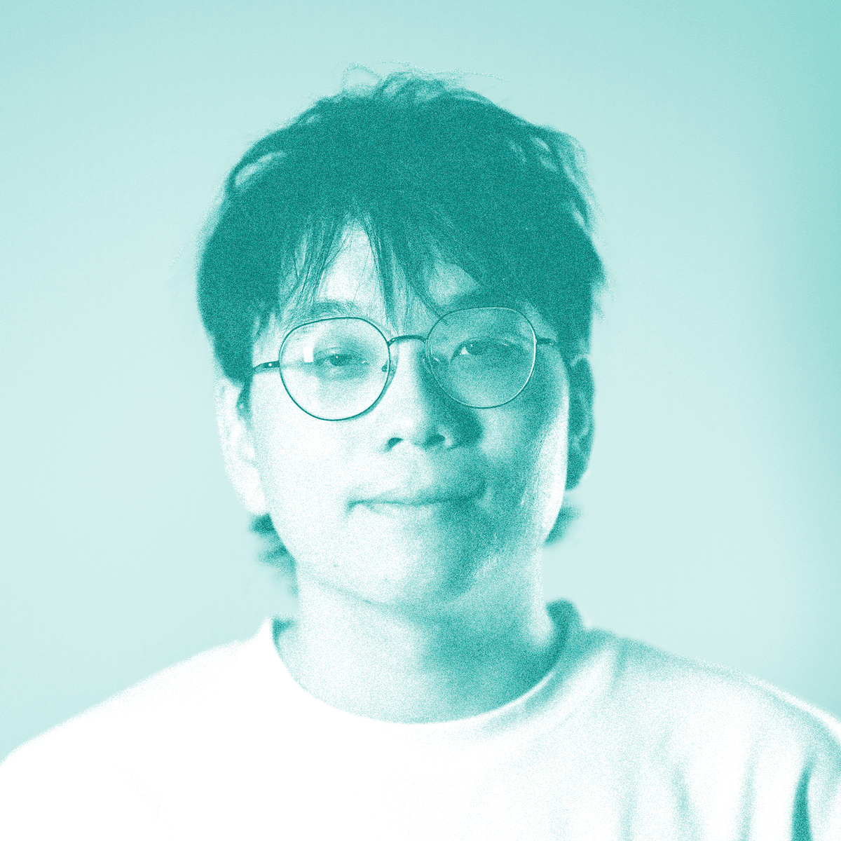 me in blue pixels